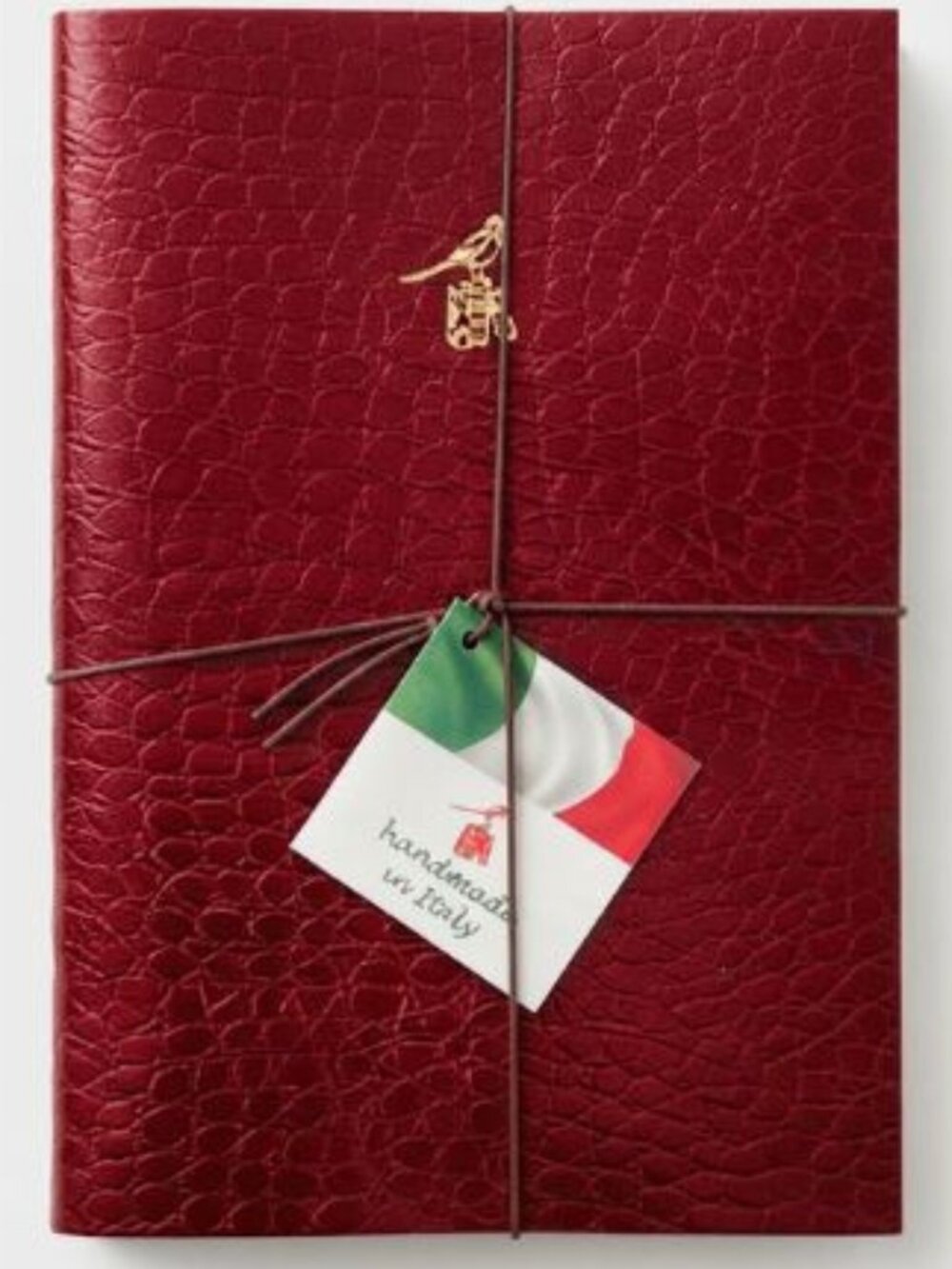 NWT! Set 3 BIEFFE Italy Lined Handmade Notebooks RED Journal 5.5X 8" SNAKESKIN